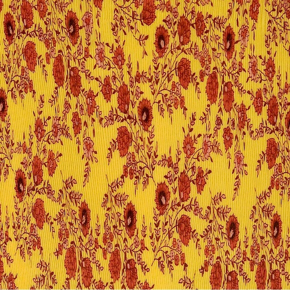 Zara Yellow Floral Pleated Maxi Dress Sz. Small - Picture 4 of 10